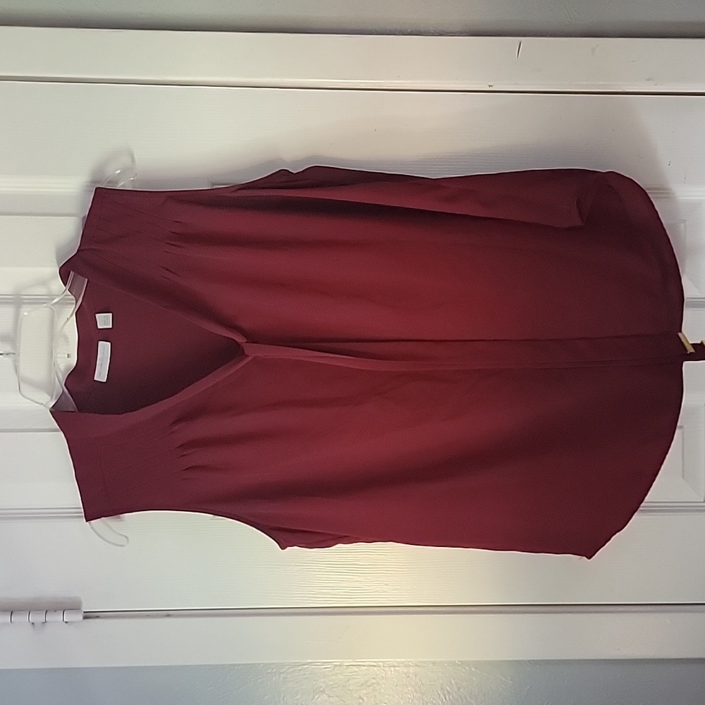 Ne York & Co Sleeveless Burgundy Blouse Size L